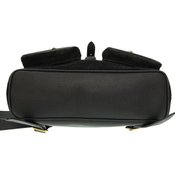 Gucci Bamboo Backpack Daypack Suede Black 0182 Suede Vintage - Picture 3 of 10